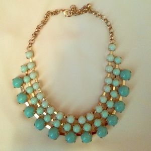 F21 Blue and Gold Collar Necklace