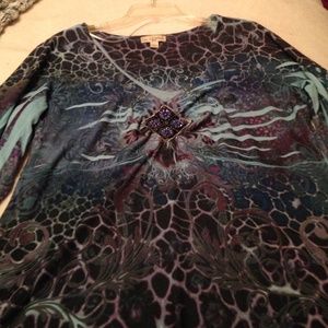 Long tunic top with embellishment