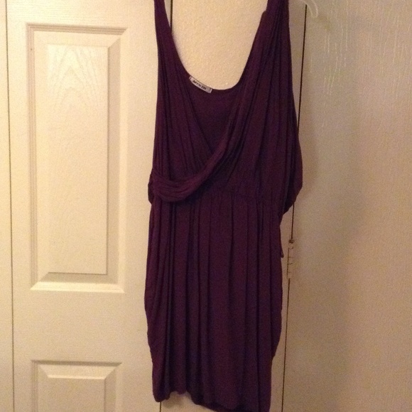 Purple wrap dress
