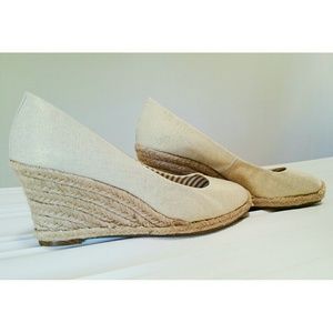 Merona Metallic Linen Espadrille Wedges