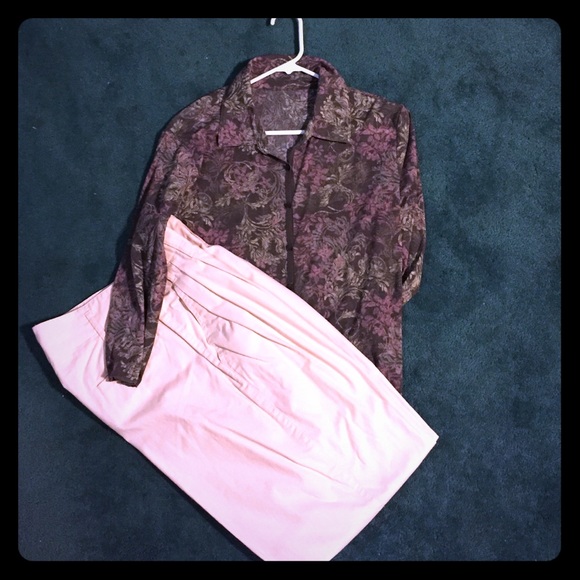 Patterned 3/4" sleeve shirt