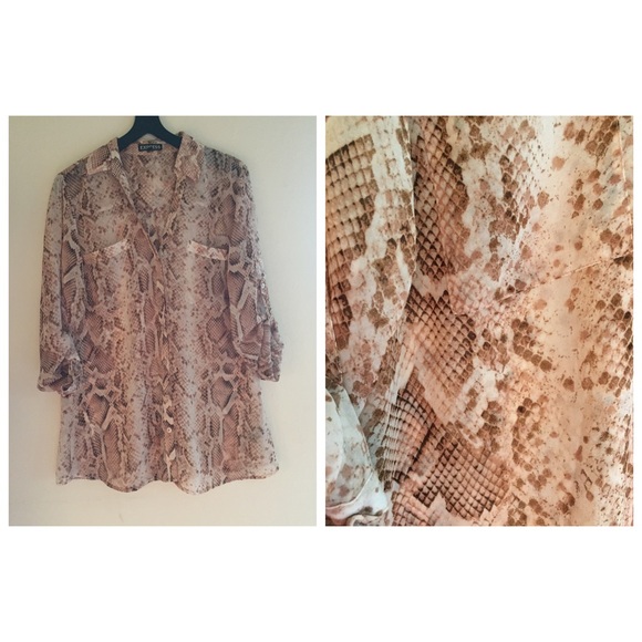 Snake Print Sheer Blouse