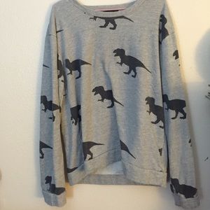 Forever 21 Grey dinosaur sweater