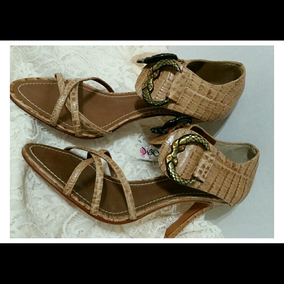 Sergio Zelcer $186 Hand Made Leather Croc Heels