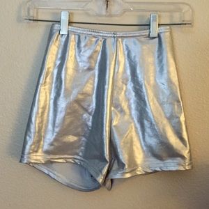 American apparel silver metallic shorts