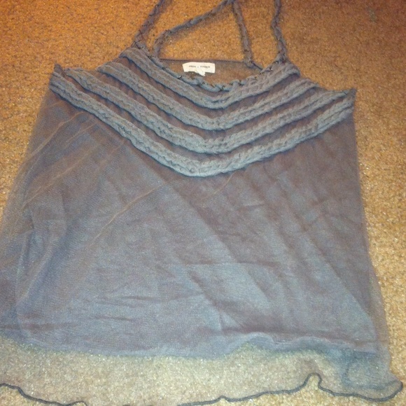 Silence + Noise grey/silver see through top