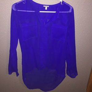 Hi-Low chevron blue shirt