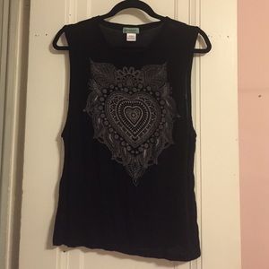 Pacsun Black Graphic Tank