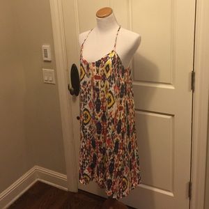 New Spaghetti strap cream/blue/yellow print.