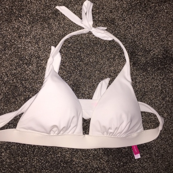White push-up triangle swimsuit top
