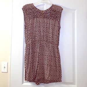 American Rag Black and cream heart romper