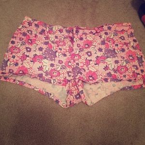 Flower print Aero Shorts. Denim