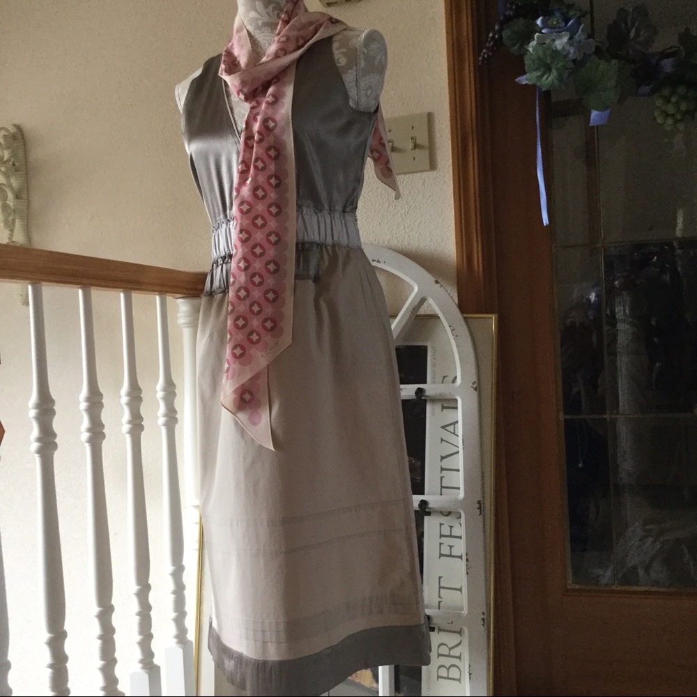 💟HOST PICK💜🥳❤️SCHUMACHER SILK & COTTON MIDI DRESS Sz 8 LUXURY LABEL AUSTRIA