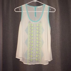 Lush sheer embroidered tank