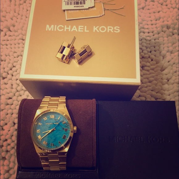 Michael Kors turquoise and gold watch!