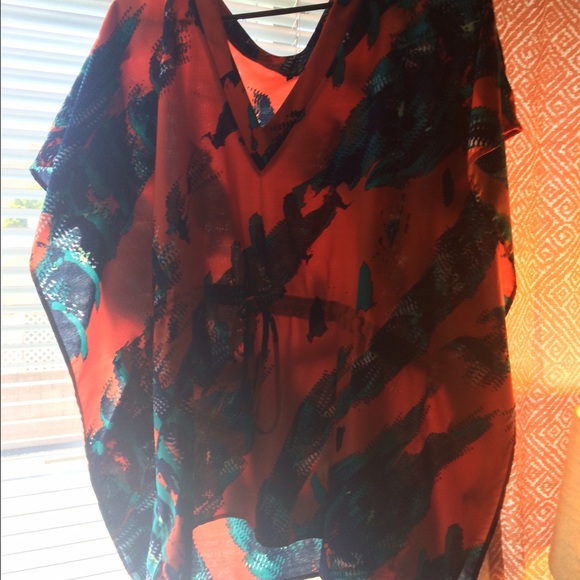 Multi colored, kimono inspired shirt