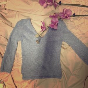 Zara cropped 3/4 sleeve sparkly top