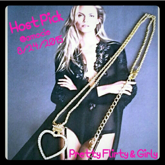 Rhinestone Crown Heart Necklace - Picture 2 of 5