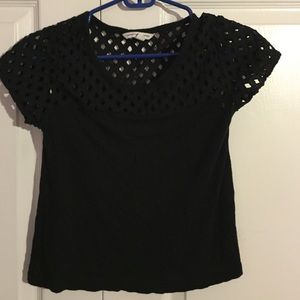 Black Slotted Shirt