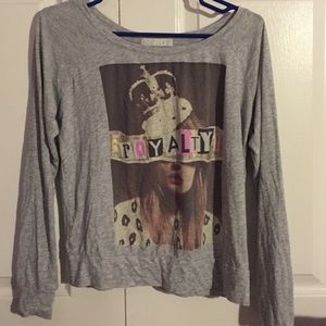 Printed long Sleeve Grey Shirt