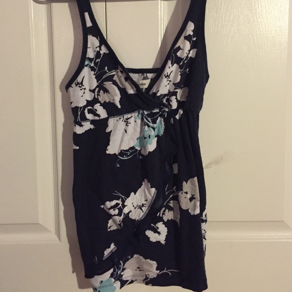 Navy Floral Tank Top