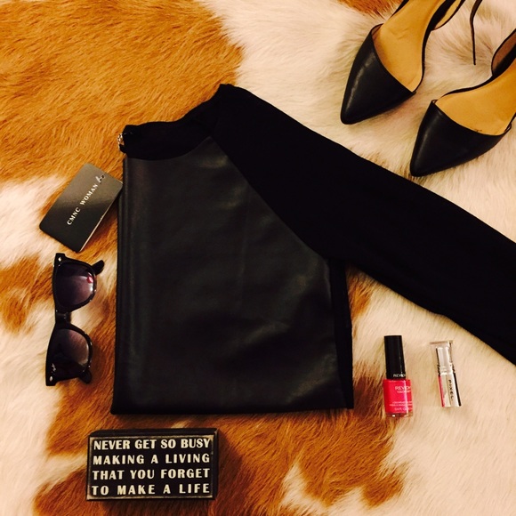 Faux Leather Top