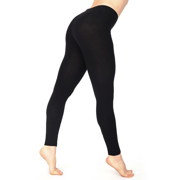 NWOT American Apparel Black Cotton Jersey Leggings