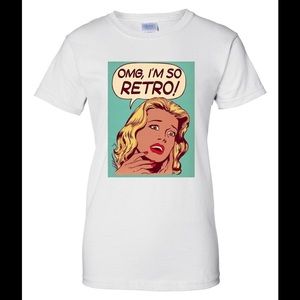 Custom Tee. Various sizes S- 2XL. Retro, pop art.