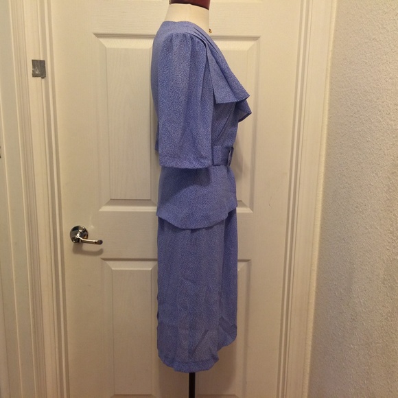 Vintage Purple Chiffon Sheer Dress & Matching Belt - Picture 3 of 3