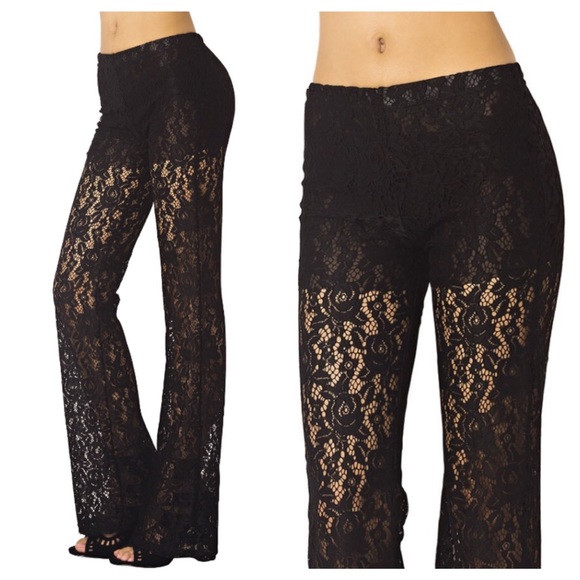 Flared Lace Pants - Picture 2 of 3