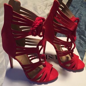 💵🚩SOLD on VINTED Sexy Red Lace Up Sandals