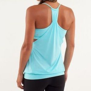 Teal Lululemon built in bra tank