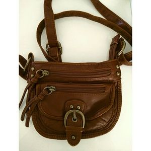 Small brown soft leather satchel