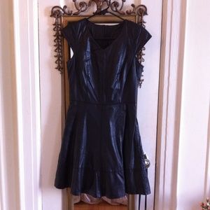 Urbancode Black Leather A-Line Dress