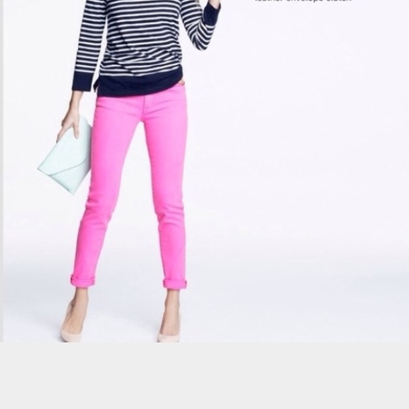Jcrew hot pink toothpick jeans