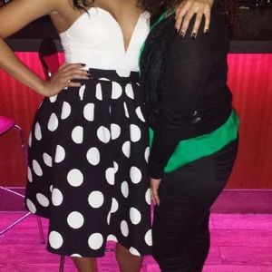 Black and white polka dot skirt