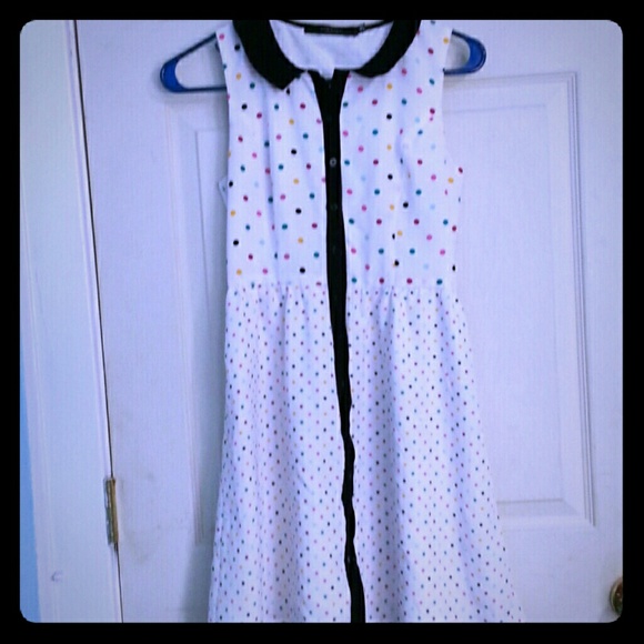 Eric + Lani Polka Dotted Collared Sleeveless Dress