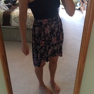 Hi-low floral skirt