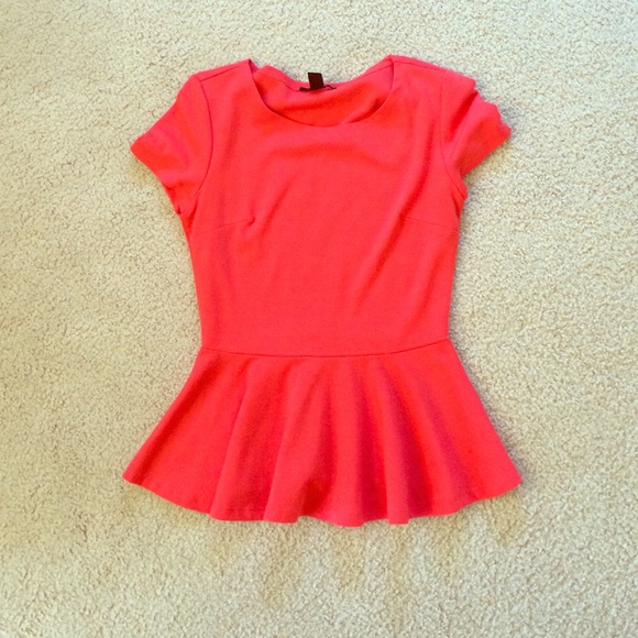 Coral Peplum top