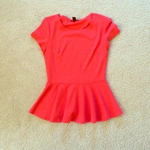 Coral Peplum top