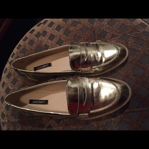 ShoeMint Mona Gold Leather Loafer