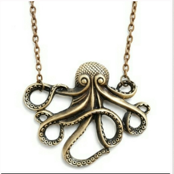 Cute Antique kraken octopus slip over necklace - Picture 2 of 3