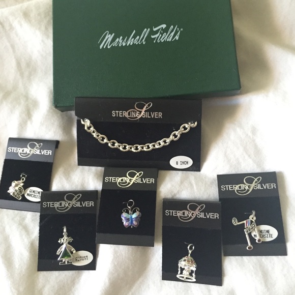 Sterling silver charm bracelet- NEVER WORN!