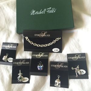 Sterling silver charm bracelet- NEVER WORN!