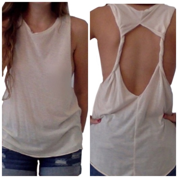 Rehab Tops - Nude Twisted Back Tank