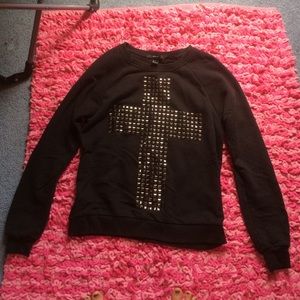 NWOT Forever 21 studded cross sweatshirt
