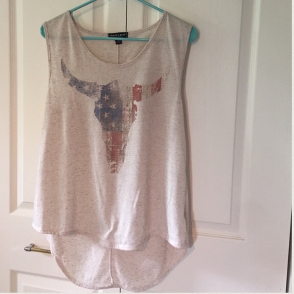 Oatmeal Colored Texas Longhorn Muscle Tee
