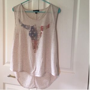 Oatmeal Colored Texas Longhorn Muscle Tee