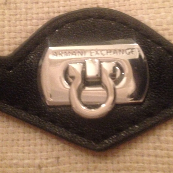 NWT Armani Exchange clutch purse with silver chain - Picture 2 of 4