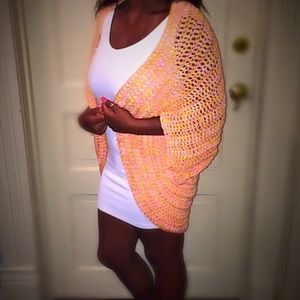 Orange,pink, and yellow cardigan
